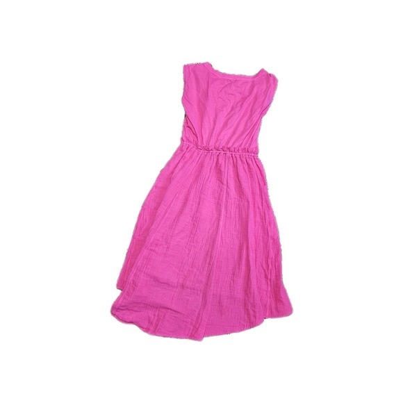 Anthropologie Daily Practice Hot Pink‎ Hi Low Hem Cotton Dress Sleeveless XS NWT - Picture 6 of 6